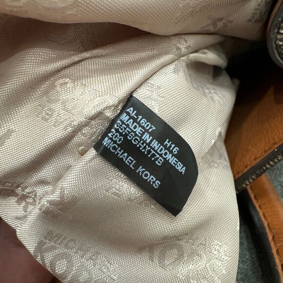 Michael Kors Hamilton Large Logo MK Signature Brown Gold Lock Bag Handbag - Picture 5 of 11